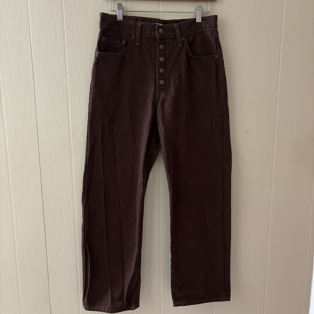 Levi’s Ribcage Straight Brown Snap Jeans